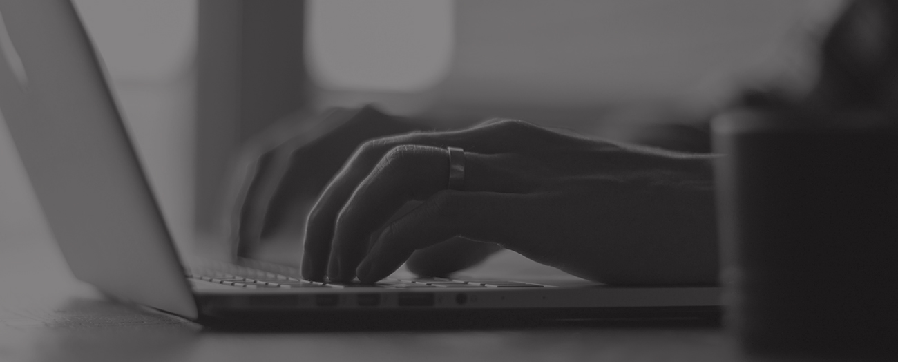Hands on laptop
